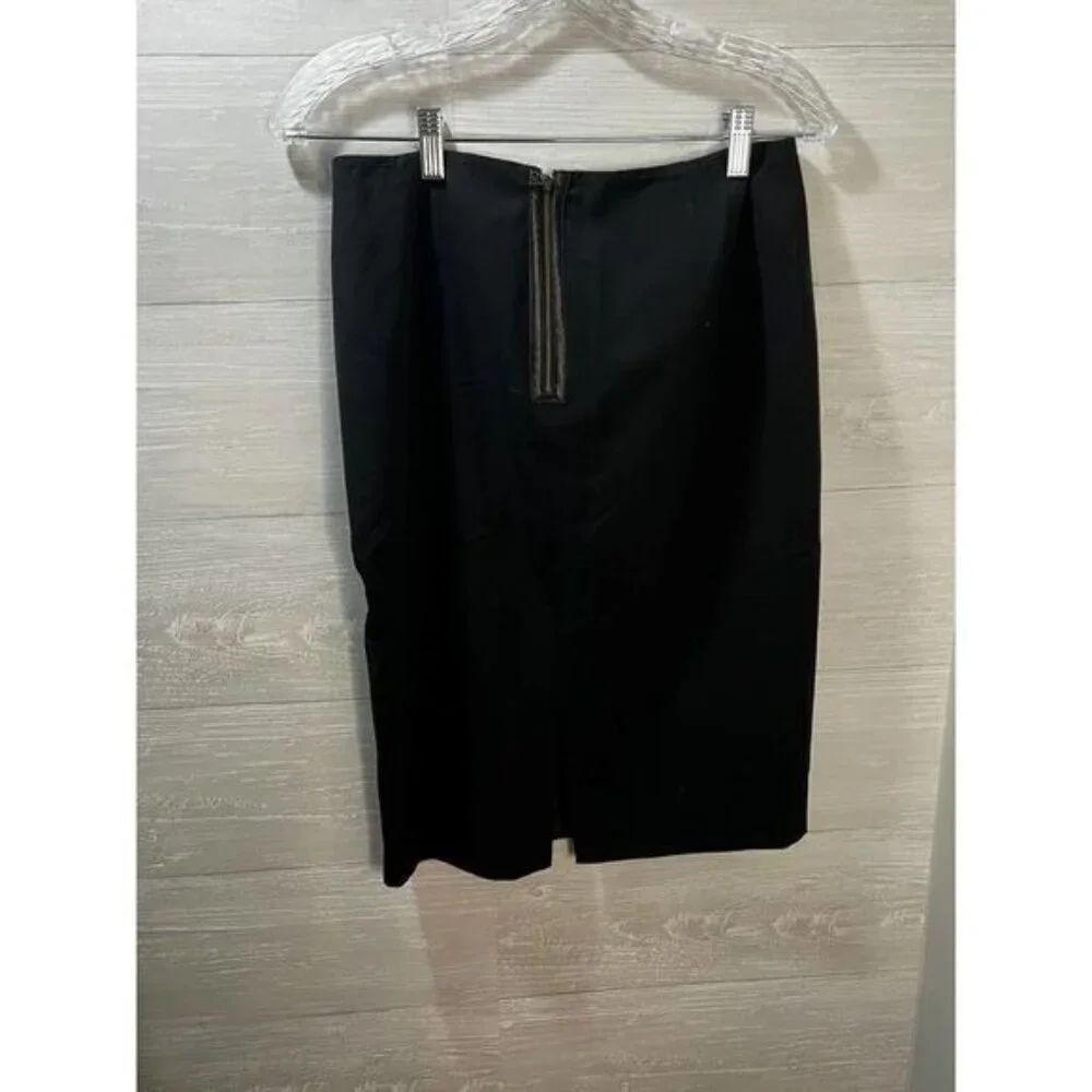 Tahari Womens Black Pencil‎ Skirt With Back Zipper Closure Size 4